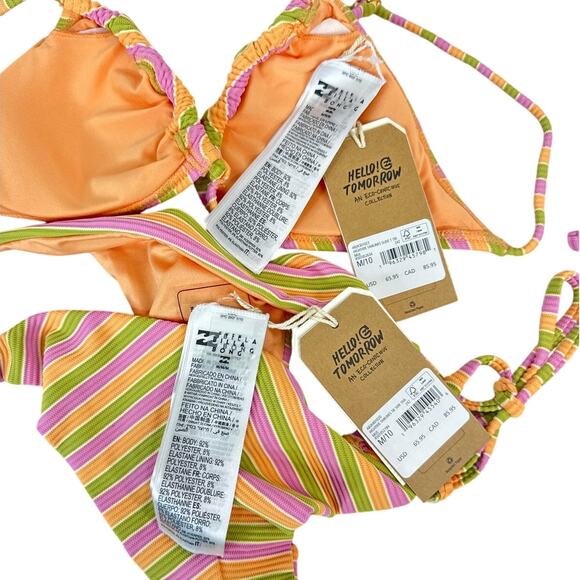 NWT Billabong Hightide Tanlines Two Piece Bikini Set Women’s Size M/10 - Picture 6 of 8